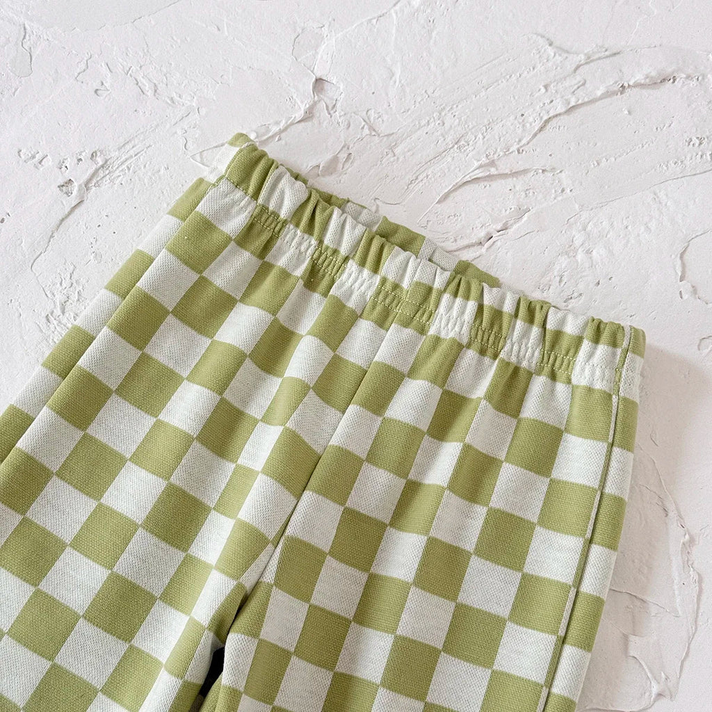 Checkered  Pants Jogger Set