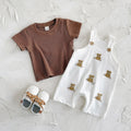 Teddy Bear Short Sleeve Jumpsuits Set