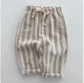 Cotton Linen Striped Pants