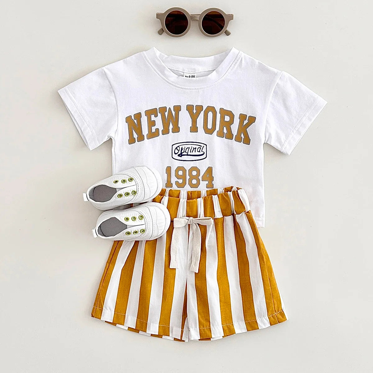 New York Striped Shorts Set