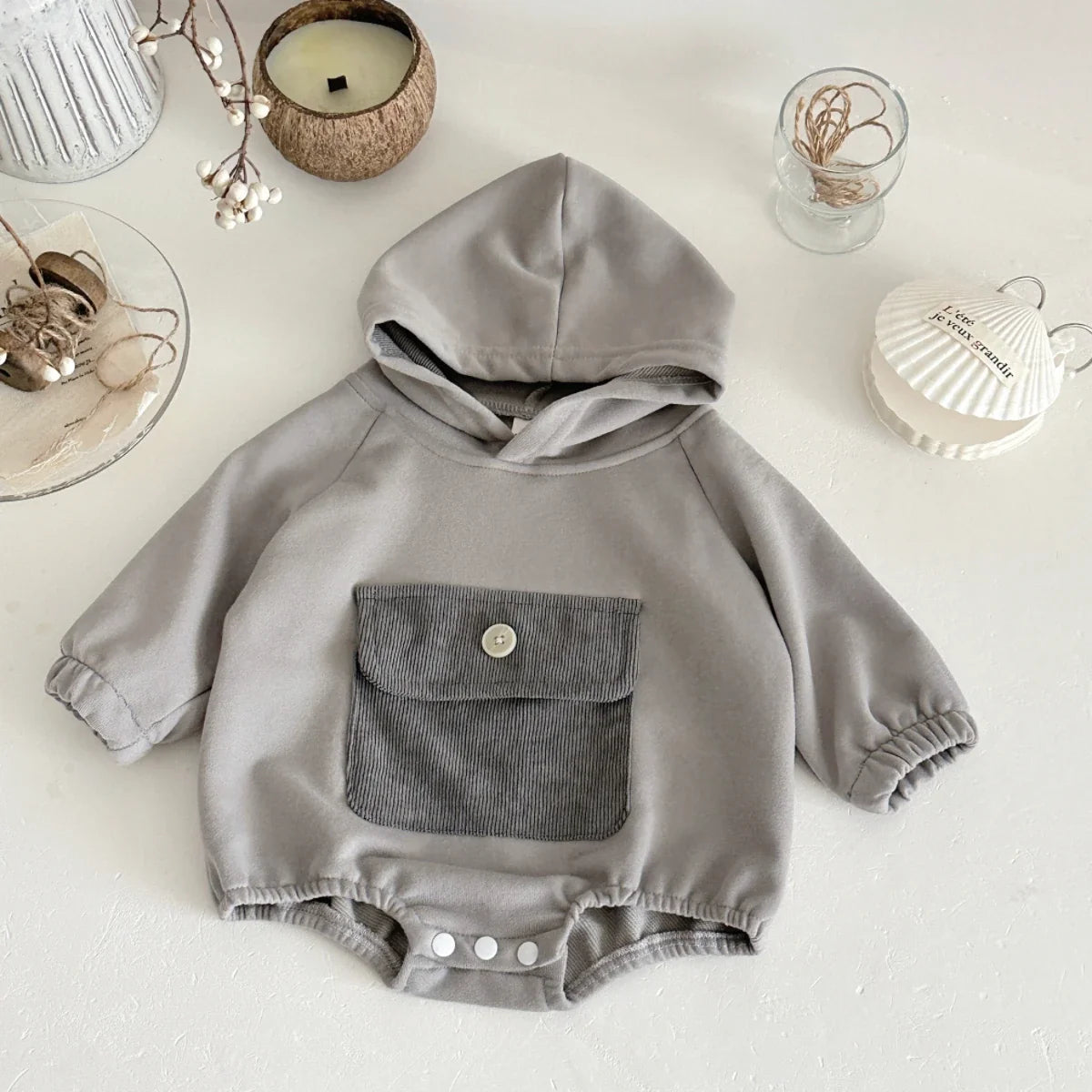 Solo Pocket Hooded Bodysuit