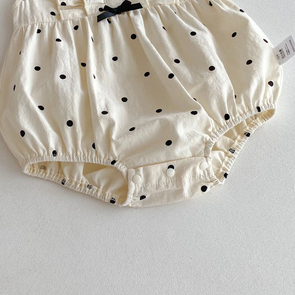 Polka Dot Ribbon Romper