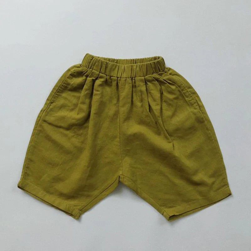 Boys Loose Fit Linen Shorts