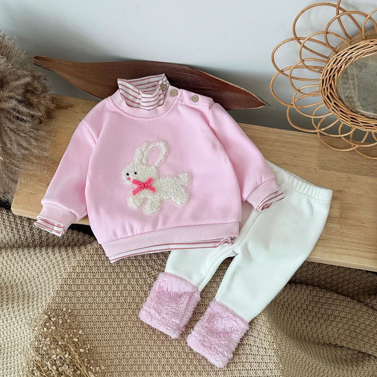 Plush Bunny Rabbit Sweater Set