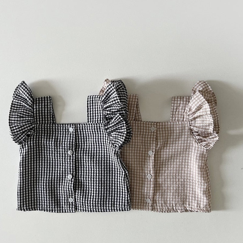 Plaid Ruffle Shorts Set