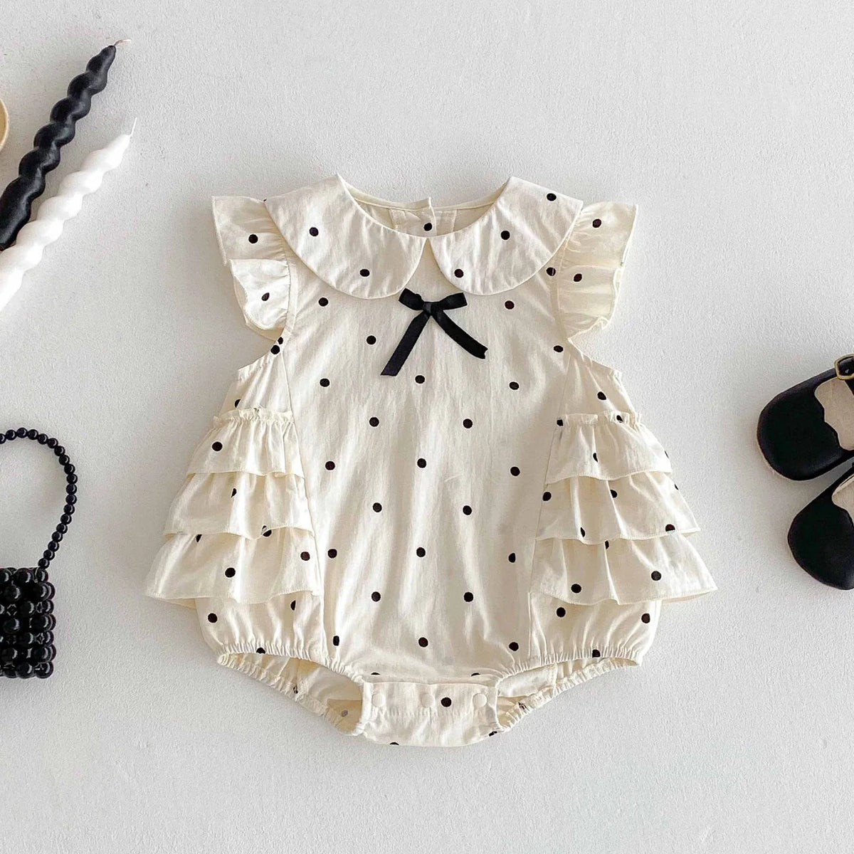 Polka Dot Layered Romper