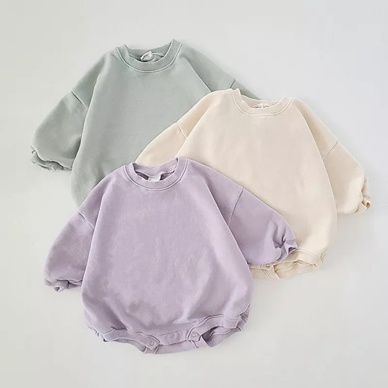 Kids Solid Sweatshirt Romper