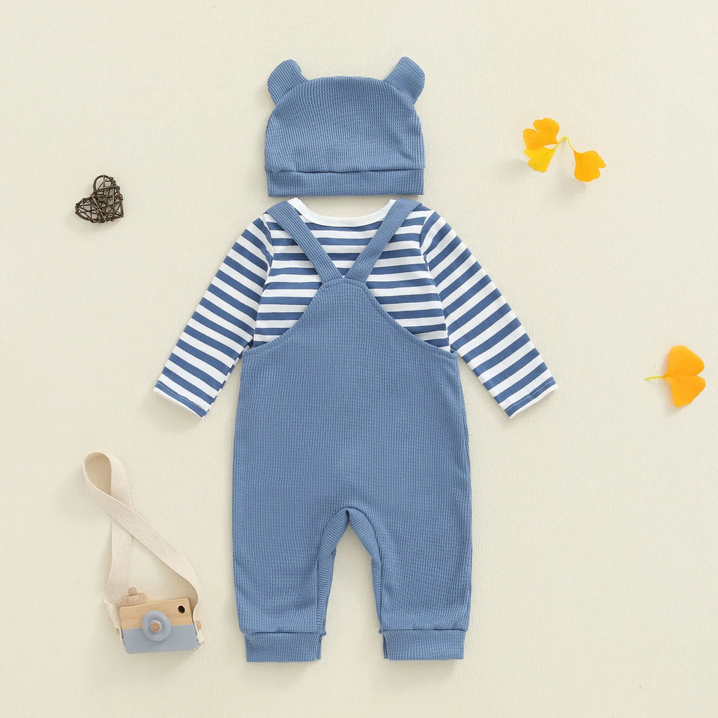Elephant Overalls Jumpsuit Set