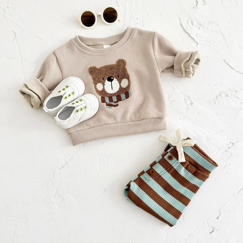 Fuzzy Bear Top Pants Set