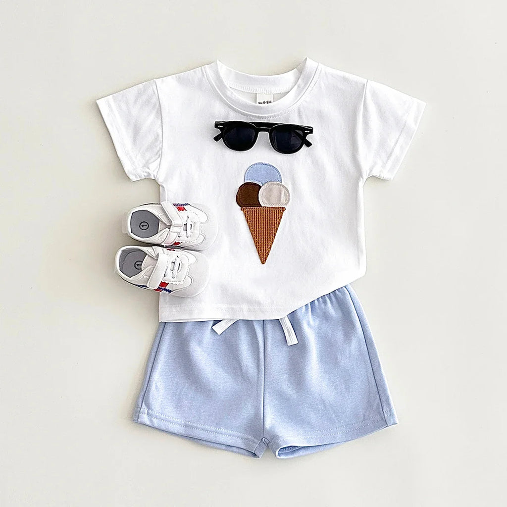 Waffle Cone Ice Cream Shorts Set
