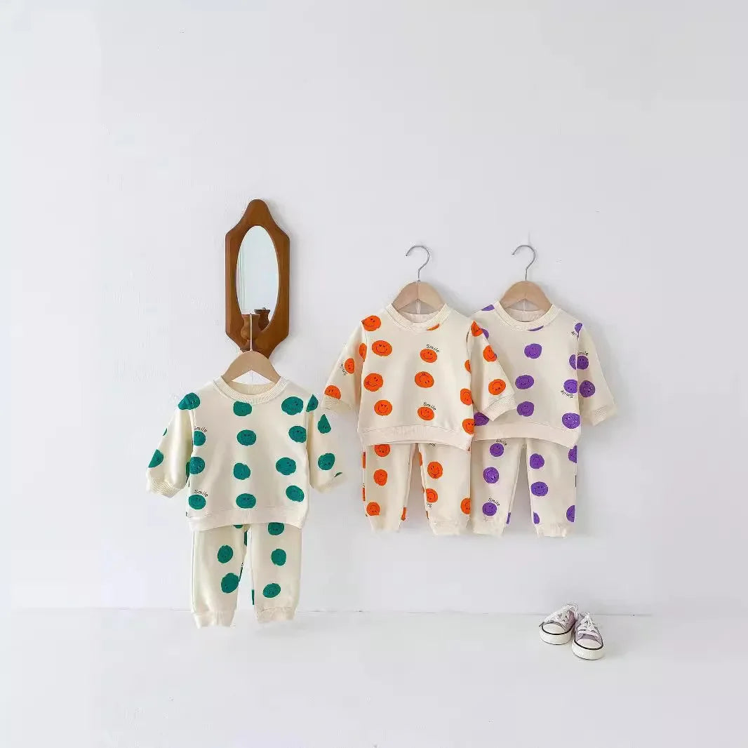 Smiley Face Polka Dot Jogger Set
