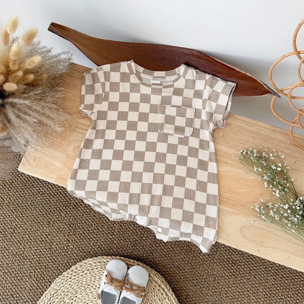 Checkered Lounge Wear Romper