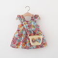 Floral Sleeveless Dress With Bag