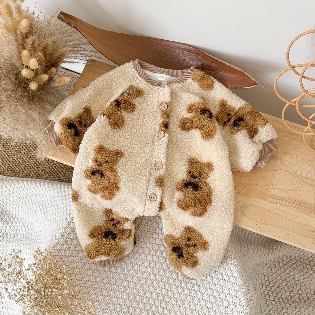 Fleece Snuggle Bear Jumpsuit