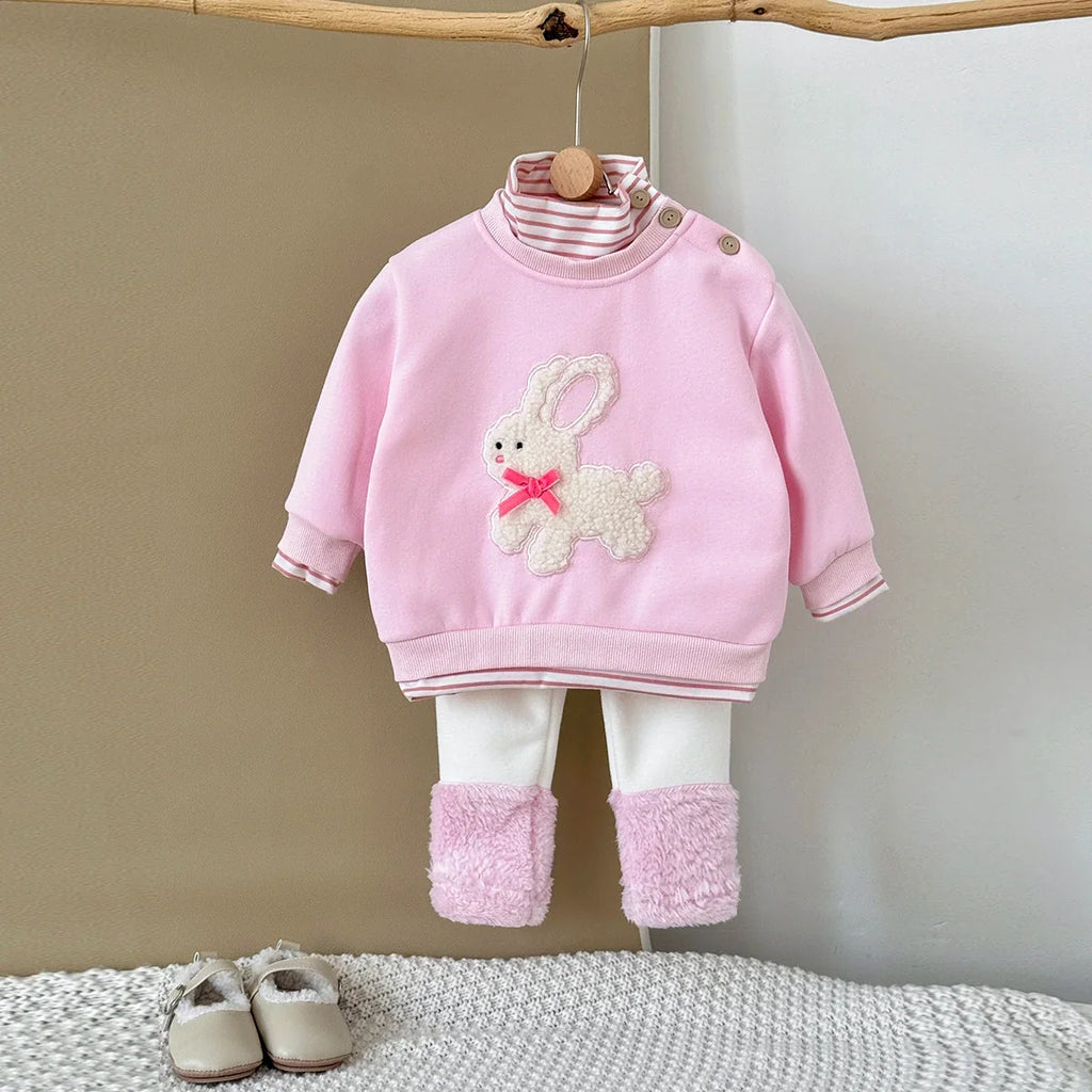 Plush Bunny Rabbit Sweater Set