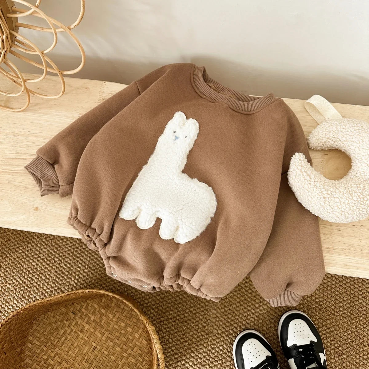 Fuzzy Llama Bodysuit