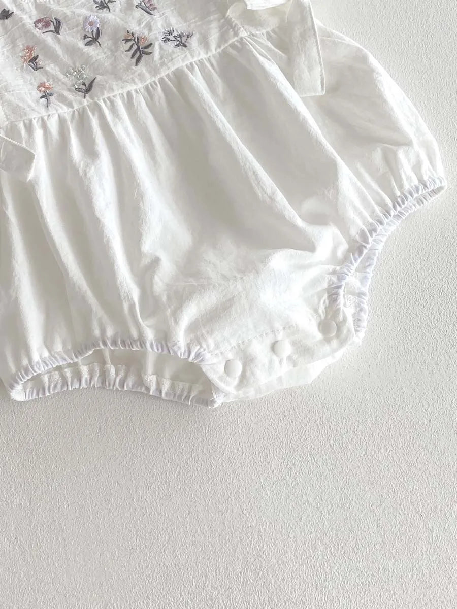 Floral Side Bow Romper