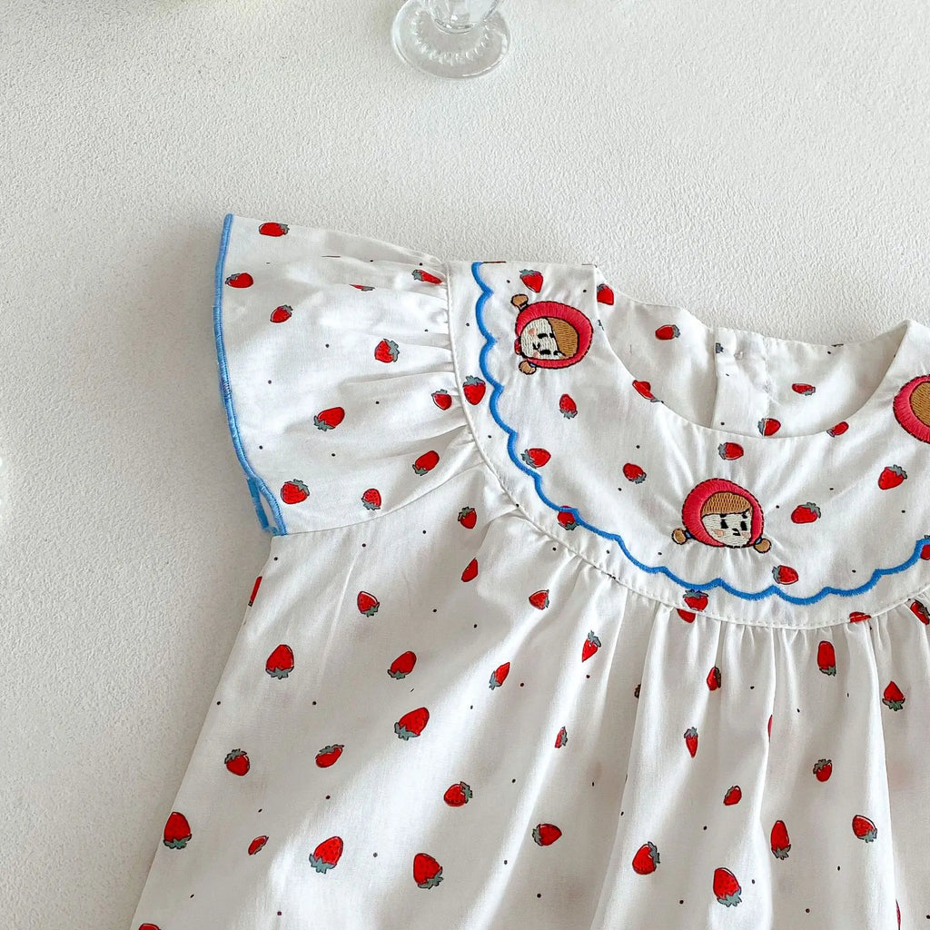 Sleeveless Strawberry Romper