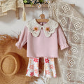Crochet Lapel Floral Set
