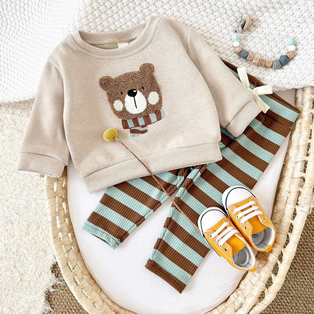 Fuzzy Bear Top Pants Set