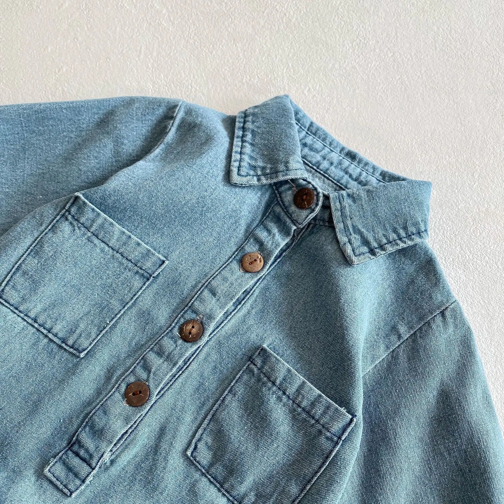 Long Sleeve Denim Bodysuit