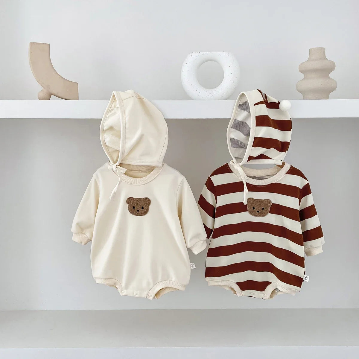 Teddy Bear Pattern Bodysuit Set