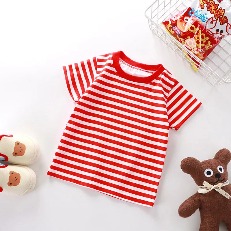 Stripe Basic Cotton T Shirt