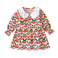 Solid Collar Floral Dress