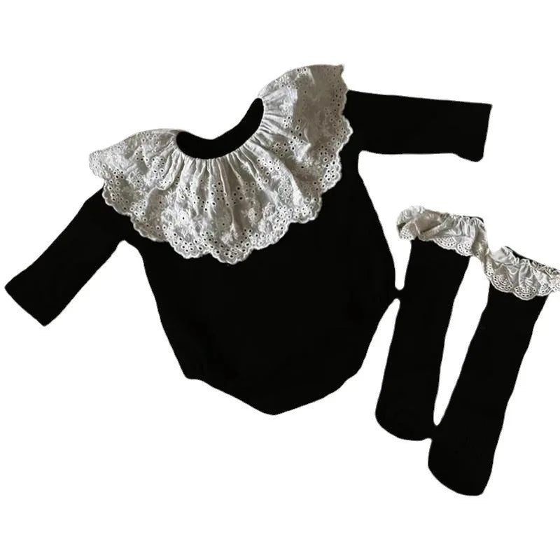 Eyelet Collar Romper