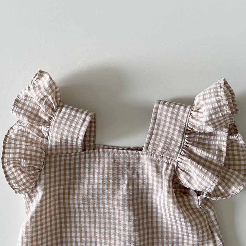 Plaid Ruffle Shorts Set