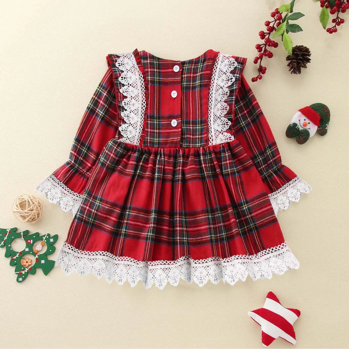 Plaid Christmas Flare Dress