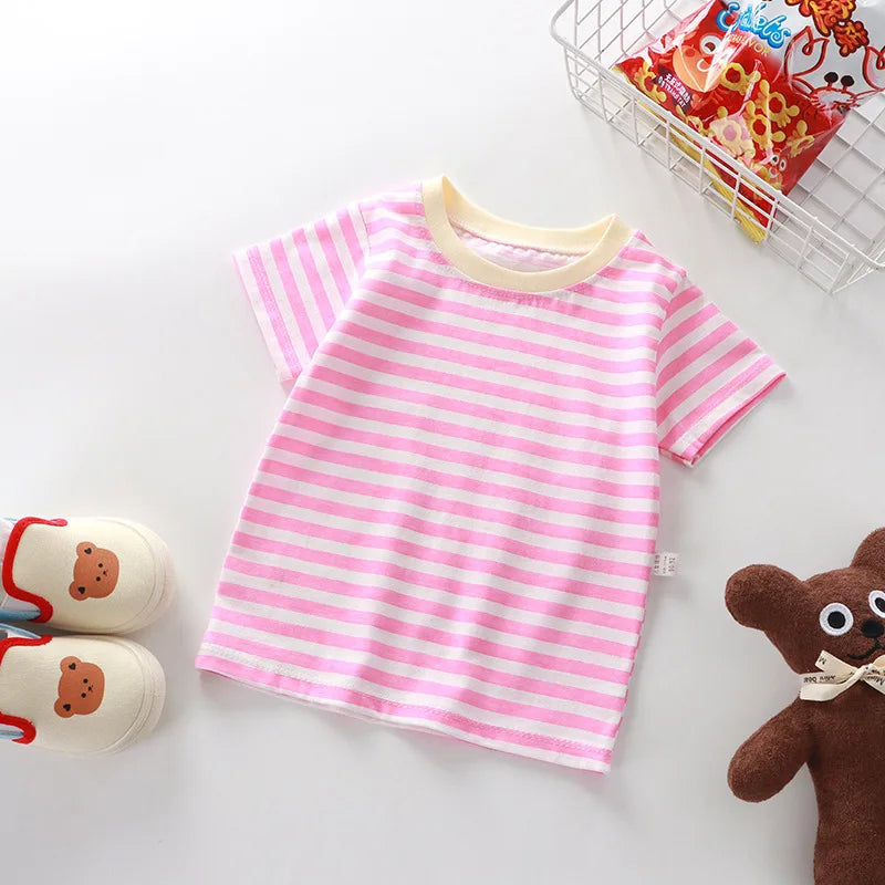 Stripe Basic Cotton T Shirt