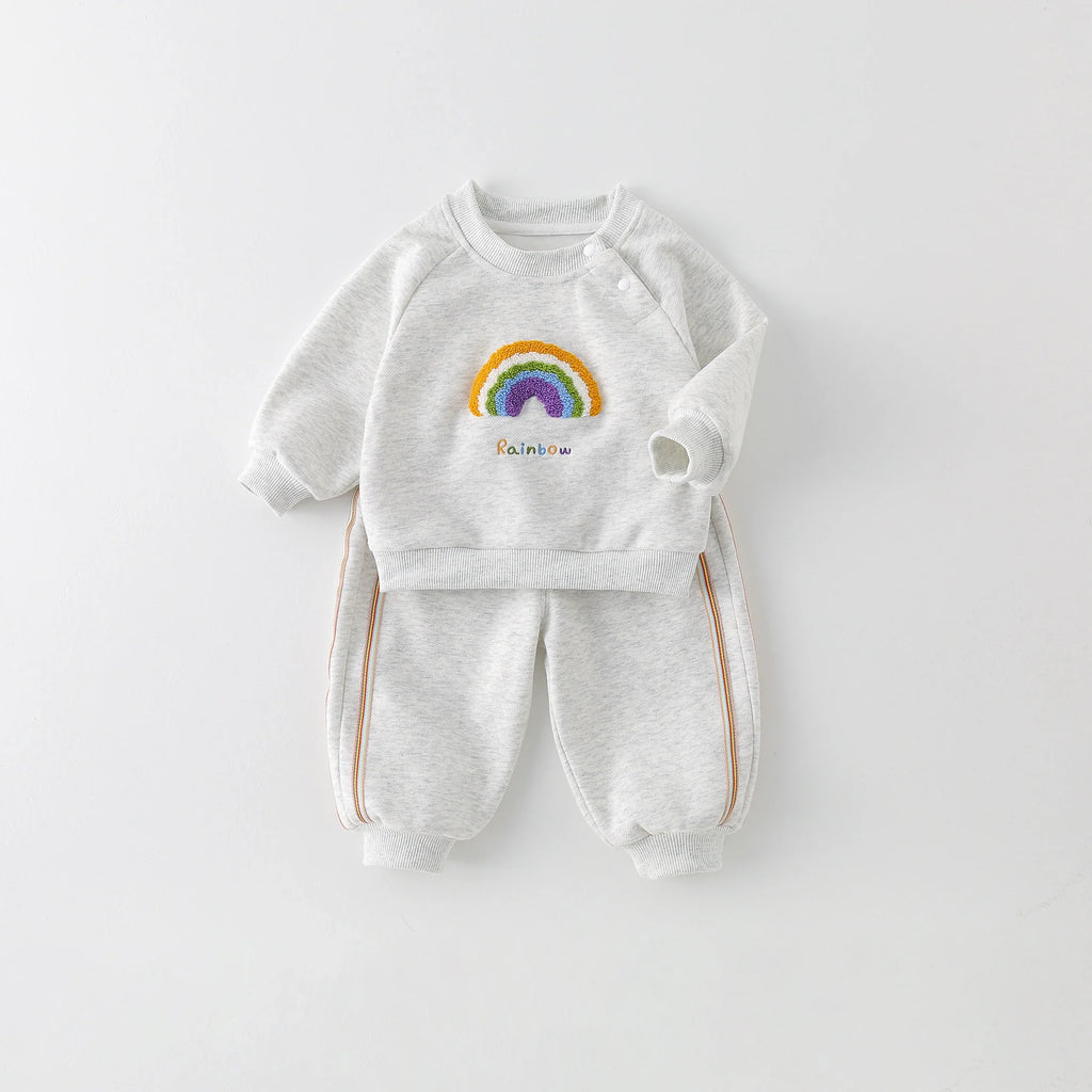 Rainbow Embroidery Jogger Set