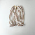 Neutral Striped Linen Cotton Pants