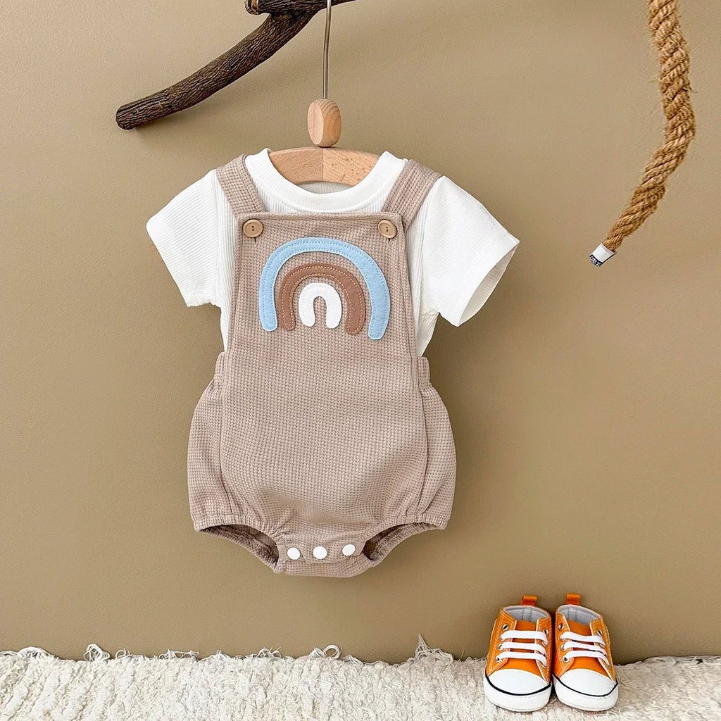 Waffle Rainbow Romper Set