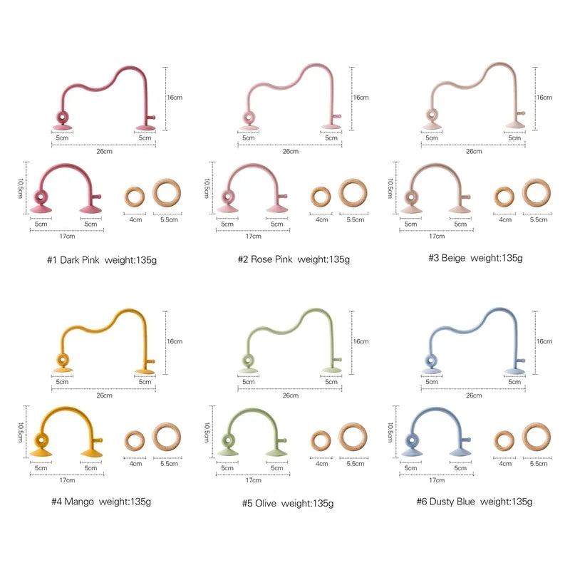 Montessori Wood Ring Soft Silicone Teether Toys