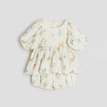 Ruffle Floral Cotton Shorts Set