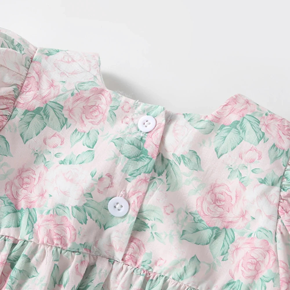 Triple Bow Puff Sleeve Romper