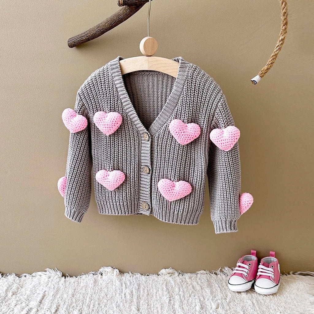 3D Sweet heart Cardigan Sweater