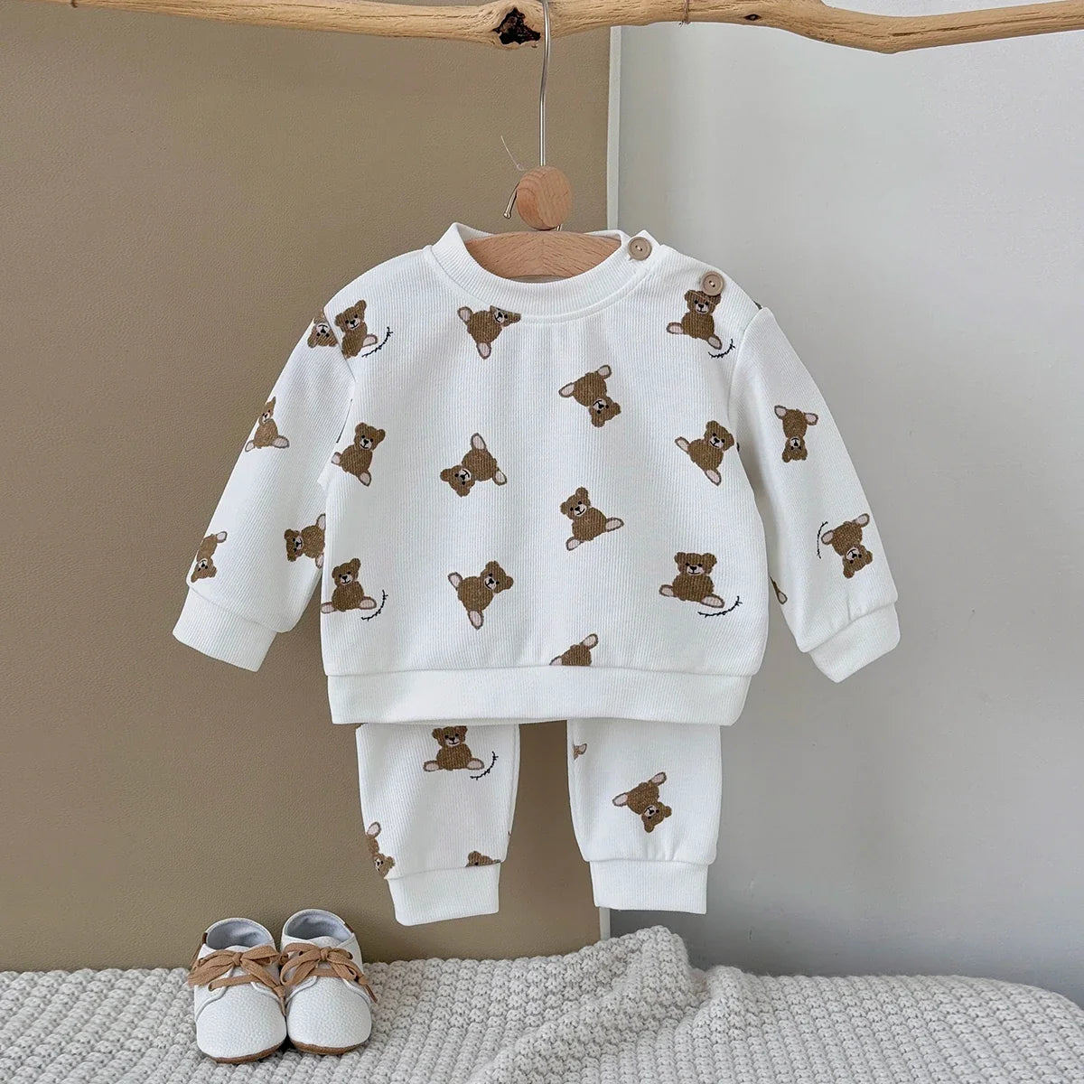 Little Bear Full Print Pants Set