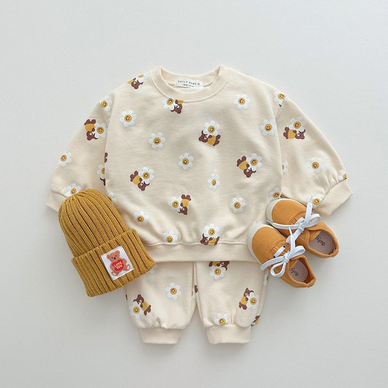 Girls Floral Jogger Set