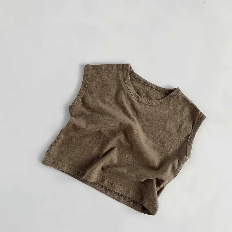 Round Neck Sleeveless Casual T-Shirt