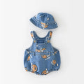 Denim Emoji Romper and Hat Set