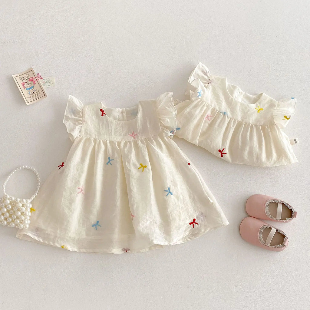 Ribbon Fly Sleeve Sister Outfits