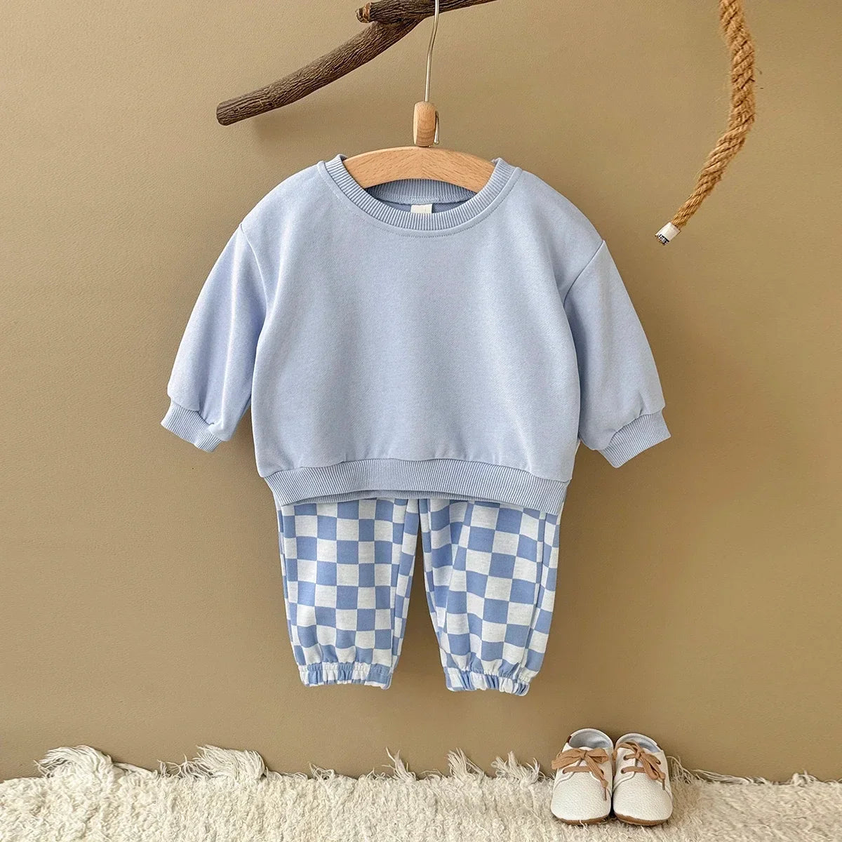 Checkered  Pants Jogger Set
