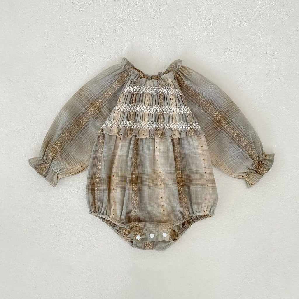 Plaid Jacquard Romper
