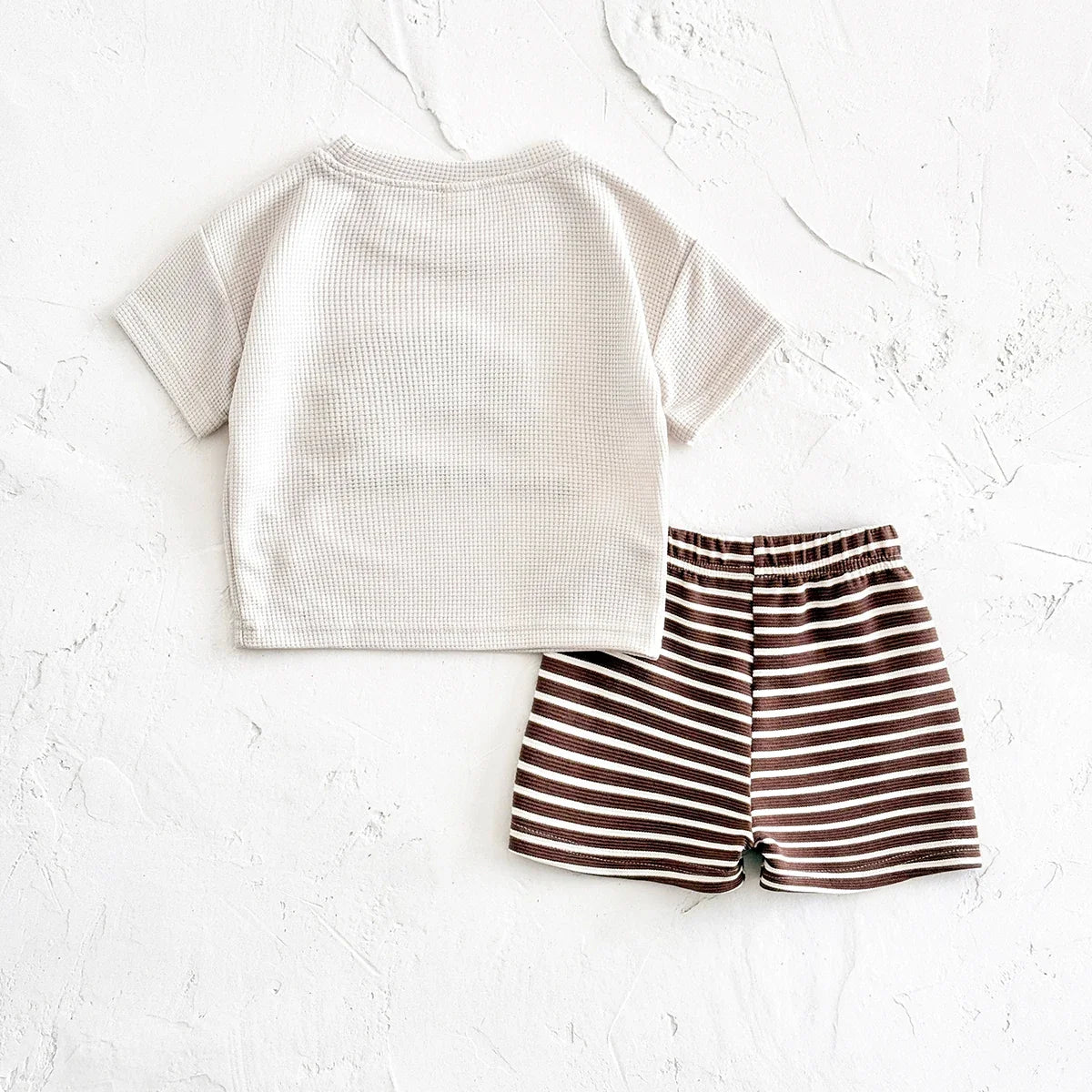 Boys Waffle T-shirts Shorts Set