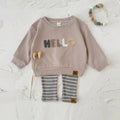 HELLO Striped Pants Set