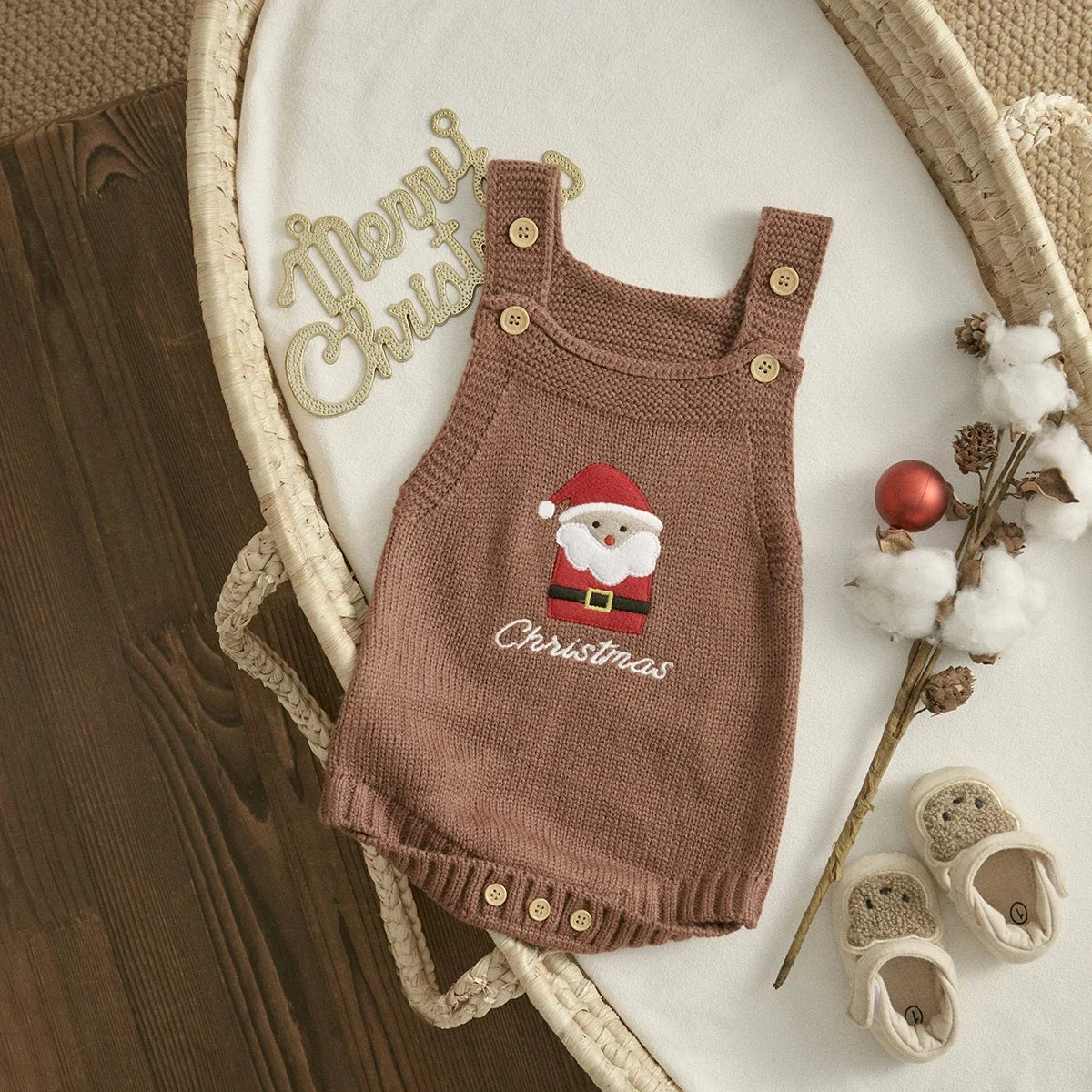Newborn Knitted Christmas Romper