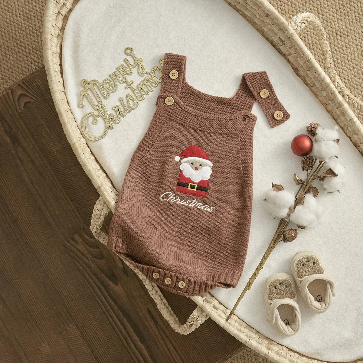 Newborn Knitted Christmas Romper